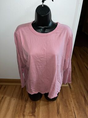 Old Navy Relaxed Long-Sleeve Crewneck Top - Dusty Pink